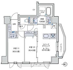オーキッドレジデンス三ノ輪 2LDKの間取図画像