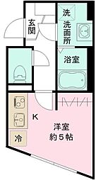 BRIO亀有 5階ワンルームの間取り