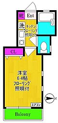 プレシャスハイツ宿河原 1Kの間取図画像