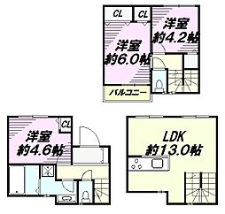 KoletTerrace八王子 3LDKの間取図画像