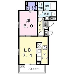 ラフィーネ　ヴィラ 1階1LDKの間取り