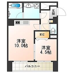 グレイス阿倍野松崎 1LDKの間取図画像