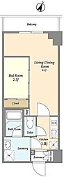 プラート宮坂 1LDKの間取図画像