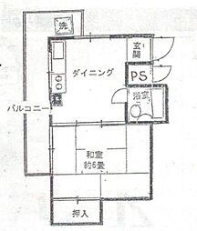 柴建ビル 4階1DKの間取り