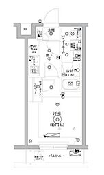 東急池上線 千鳥町駅 徒歩6分の賃貸マンション 1階1Kの間取り