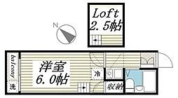 ゼフィランサス 1Kの間取図画像
