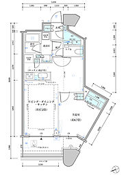 パークタワー勝どきサウス 1LDKの間取図画像