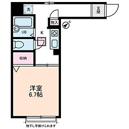 ストリームフラッツ 1Kの間取図画像