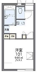 レオパレスリバーサイドガーデン 1Kの間取図画像