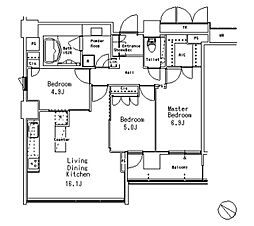 MFPR目黒タワー 3LDKの間取図画像