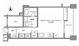 朝日サテライト六本木 ワンルームの間取図画像