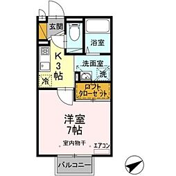 シルフハイム 1Kの間取図画像