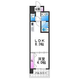 スプランディッドあびこ駅前DUE 1LDKの間取図画像