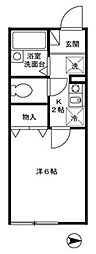 アムール壱番館 1Kの間取図画像