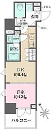 ルフォンプログレス四谷 1DKの間取図画像