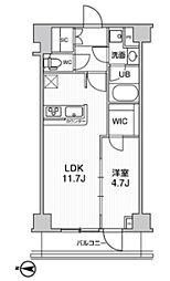 ジェノヴィア本所吾妻橋2スカイガーデン 1LDKの間取図画像