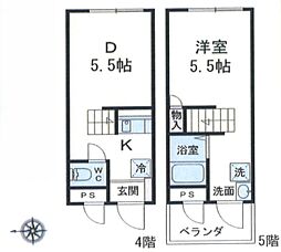 第3西野ビル 4階1DKの間取り