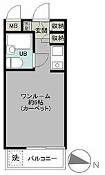 エトワール原町田 1Kの間取図画像