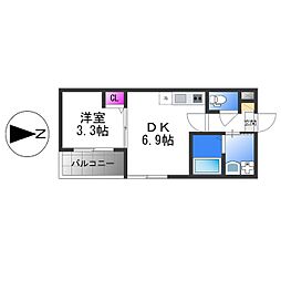 JR大阪環状線 鶴橋駅 徒歩10分の賃貸アパート 1階1DKの間取り