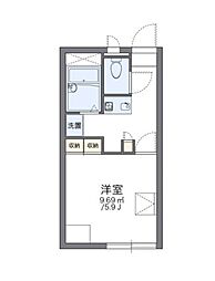 レオパレスけやき 1Kの間取図画像