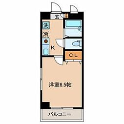 コンフォールU 1Kの間取図画像