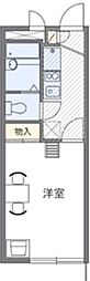 レオパレス桜丘第2 1Kの間取図画像