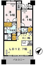 ロイヤルパークス豊洲 2LDKの間取図画像