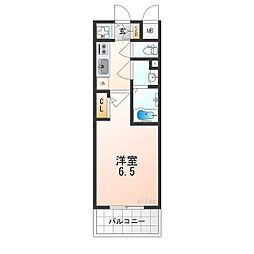 JR東西線 御幣島駅 徒歩3分の賃貸マンション 10階1Kの間取り