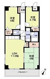 アーサヒルズ 3LDKの間取図画像