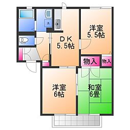 サンプレイス・貝塚A 3DKの間取図画像