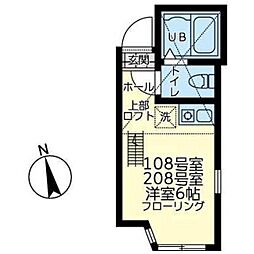 ユナイト境之谷タルトフロマージュ ワンルームの間取図画像