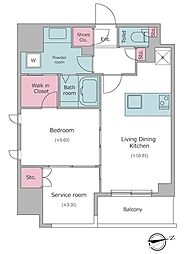 レジディア大森II 14階1SLDKの間取り
