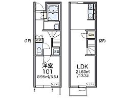 レオネクストpleasure 1LDKの間取図画像