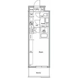 フュージョナル赤羽イースト 6階1Kの間取り