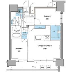 ルフォンプログレ本郷三丁目 10階2LDKの間取り
