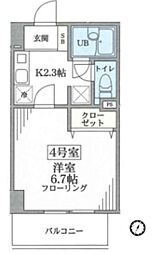 エクセレントアフィー横浜橋 1Kの間取図画像