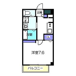 エヌエムキャラントヌフ 1Kの間取図画像