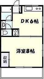 シルクハイツ 1DKの間取図画像