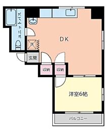 シー・エス大井ビル 1DKの間取図画像