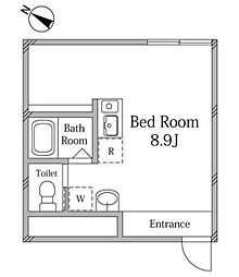 MQuarto草加 ワンルームの間取図画像