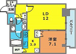 ジークレフ新神戸タワー 29階1LDKの間取り