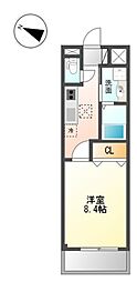 ベルグリーン 1Kの間取図画像