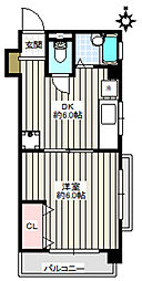 ムトウビル 1DKの間取図画像