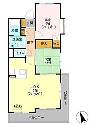 リヴィエール1 2LDKの間取図画像