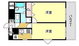 ピュアドーム天神アクロス 2Kの間取図画像
