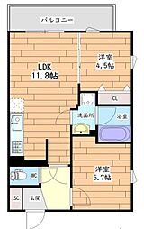 プレステージ14番館 2LDKの間取図画像
