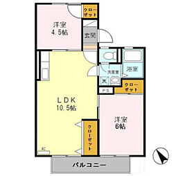 グリーンハイツ 2LDKの間取図画像