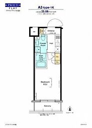プラウドフラット木場2 1Kの間取図画像
