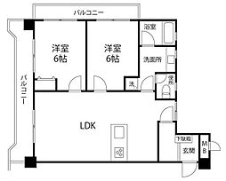 戸田第二コーポサンキョー 1階2LDKの間取り