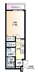 フジパレス住吉我孫子前2番館 1Kの間取図画像